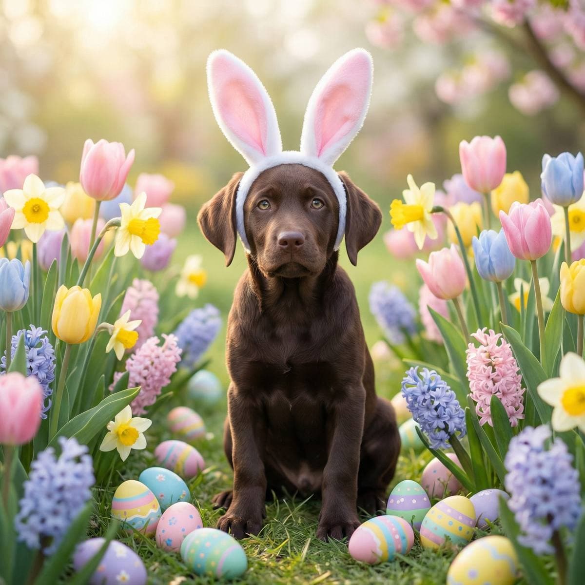 Easter Dog Portraits - Easter style dog portrait