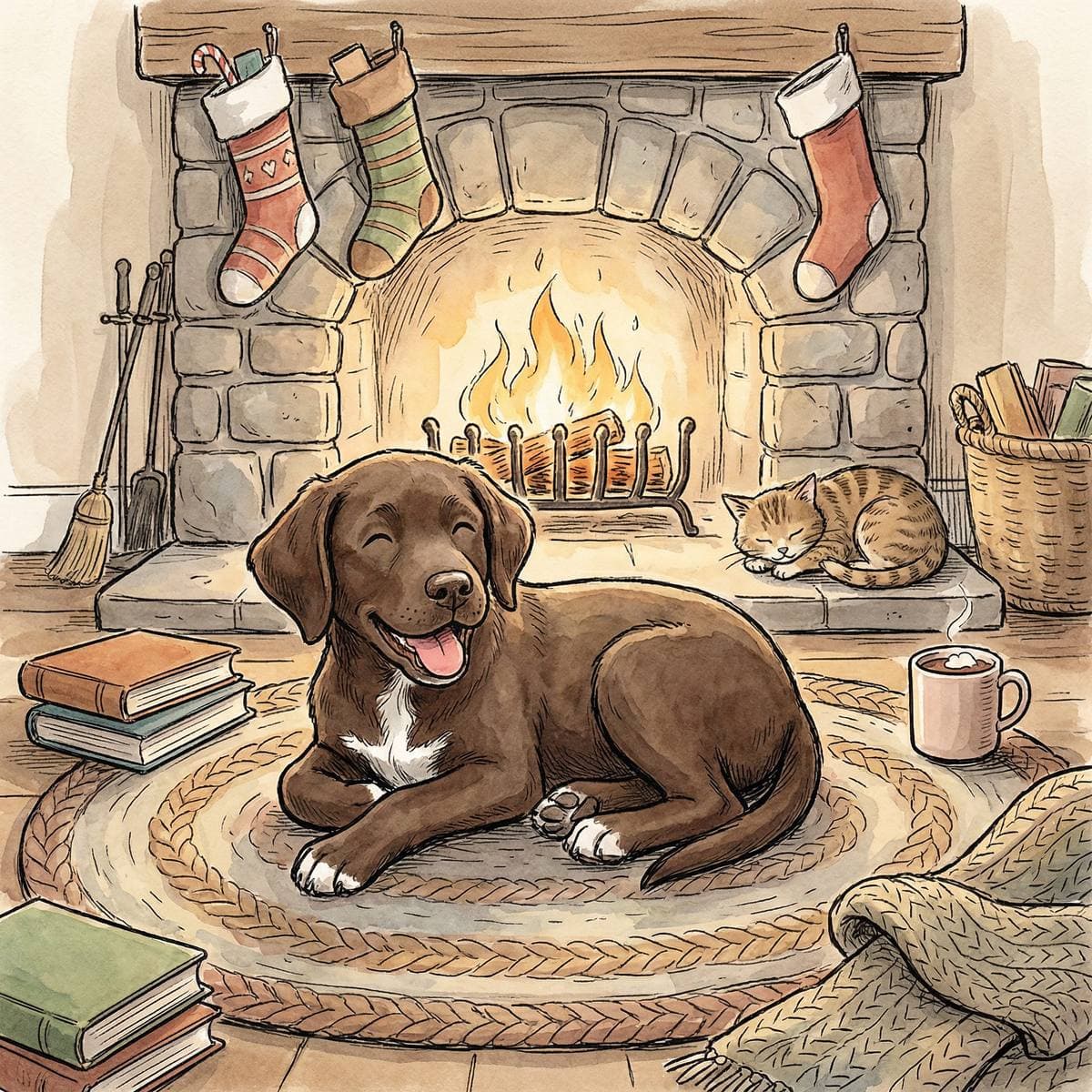 Dog Bone Clip Art? Try Custom Dog Art Instead - Storybook style dog portrait