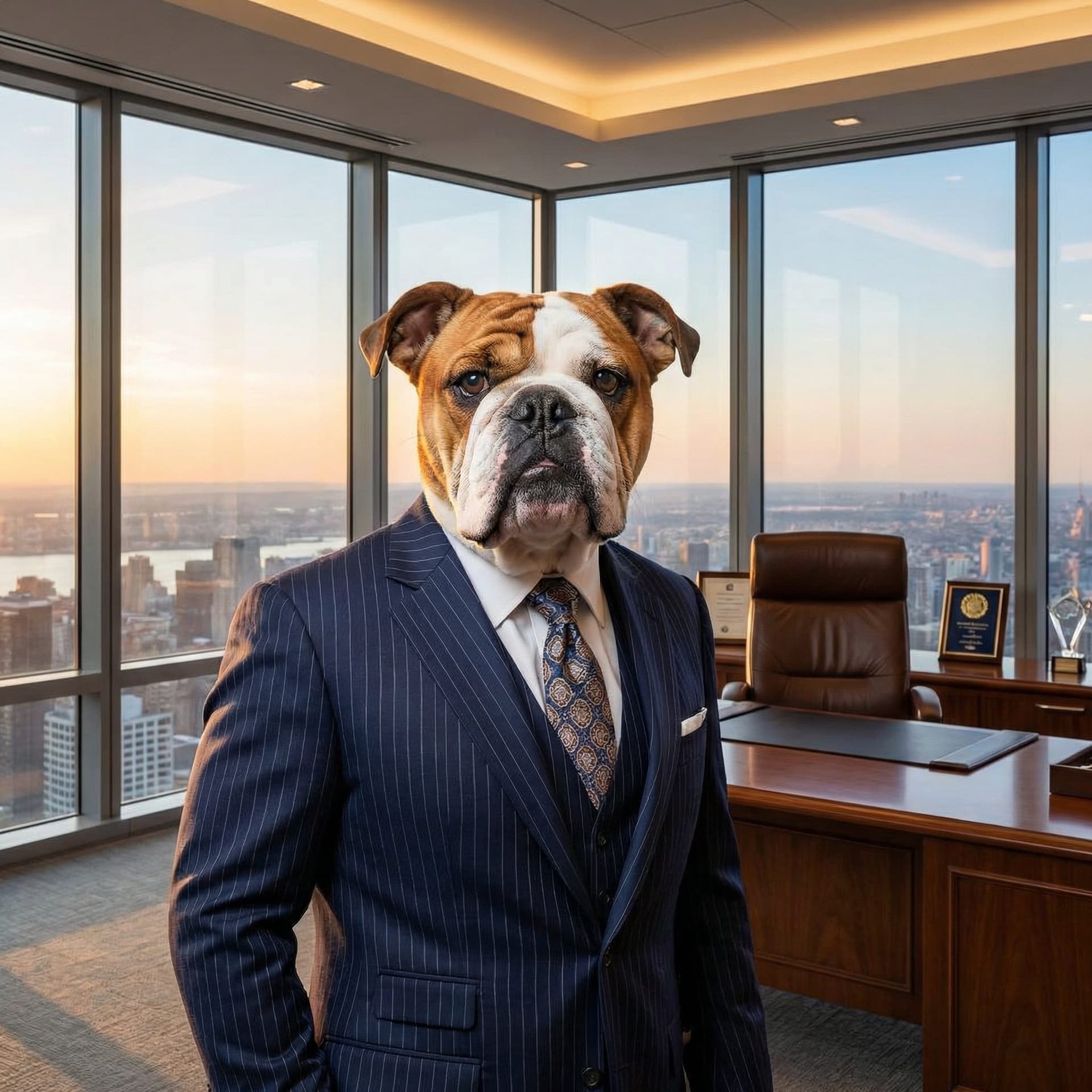 Dog Bathroom Art That Actually Features Your Dog - CEO Portrait style dog portrait