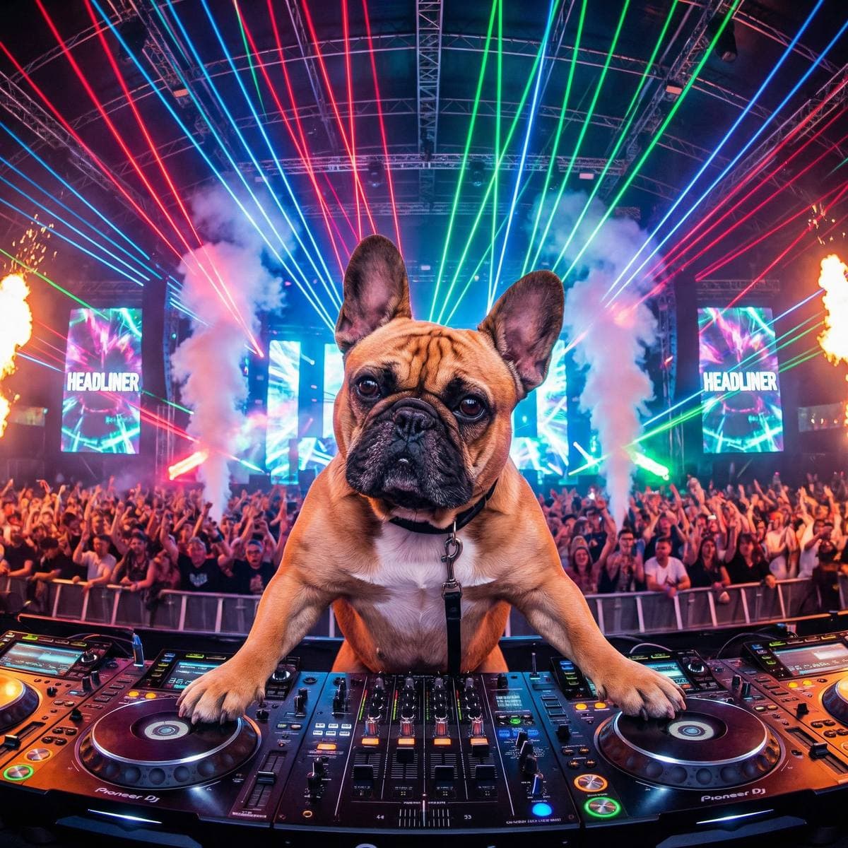 AI Dog Art Generator - DJ Superstar style dog portrait