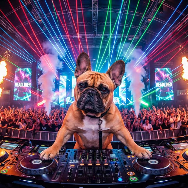 Pop Art Dog Portraits - DJ Superstar style portrait