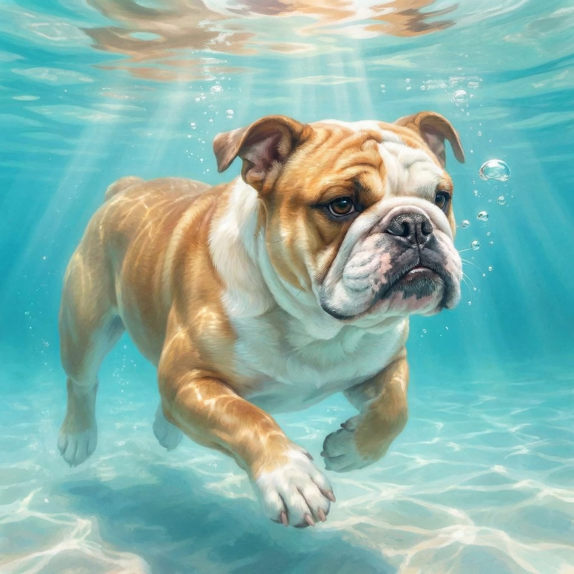 Pop Art Dog Portraits - Underwater Album style dog portrait