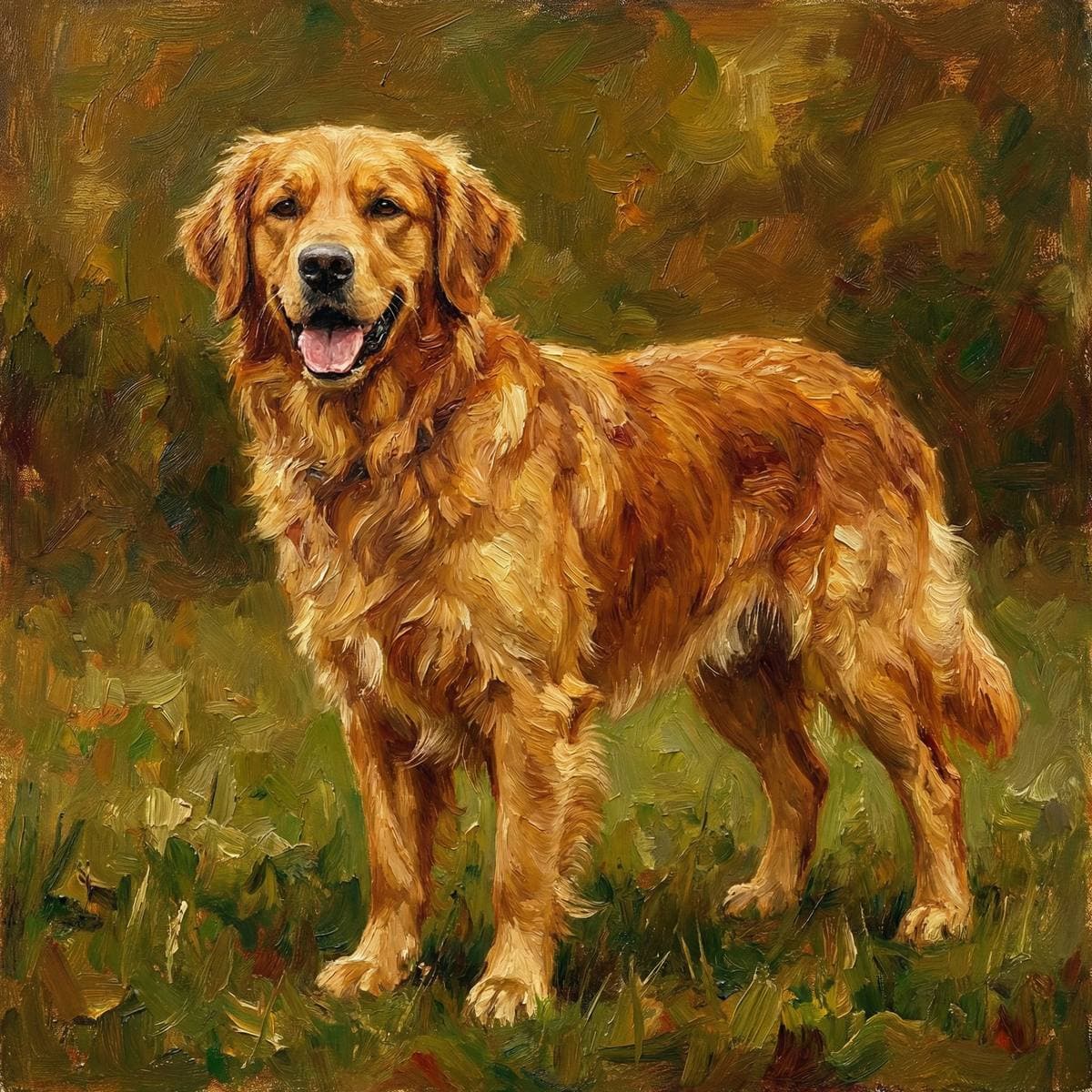 Dog Line Art Portraits - Oil Painting style dog portrait