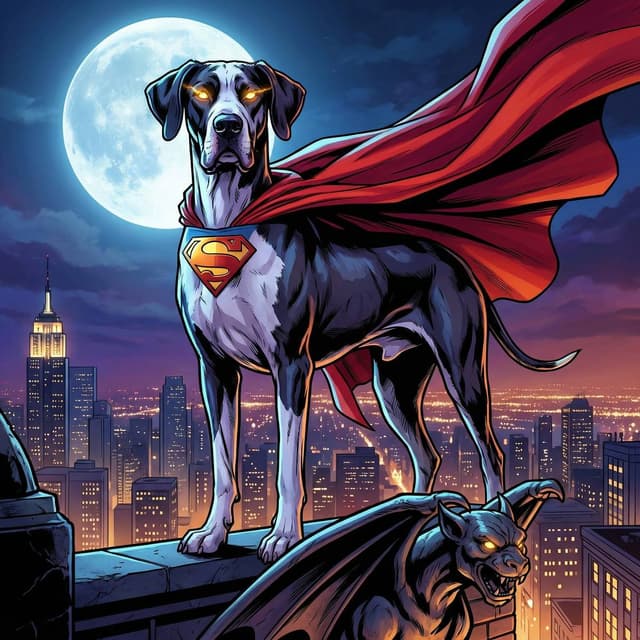 AI Dog Art Generator - Superhero style portrait