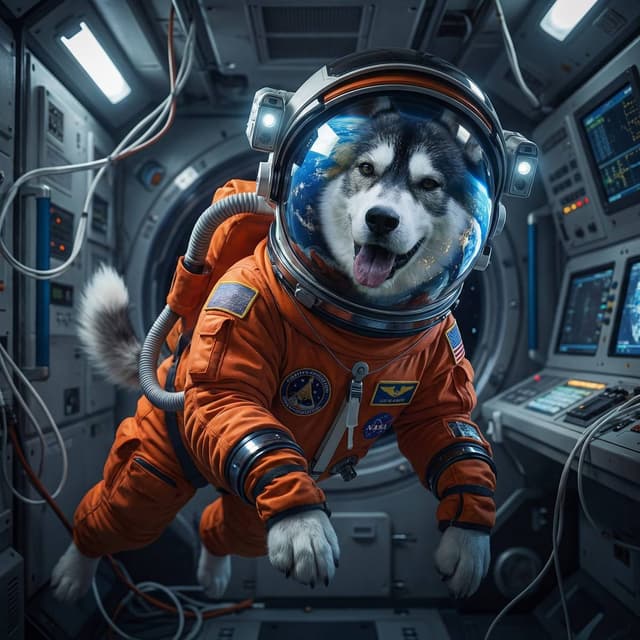 AI Dog Art - Astronaut style portrait