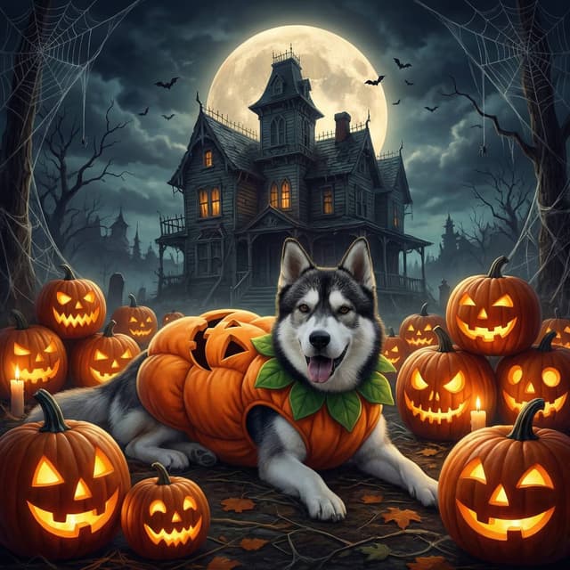 Halloween Dog Art - Halloween style portrait